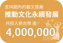 推動文化永續發展共投入新台幣逾 4,000,000 元